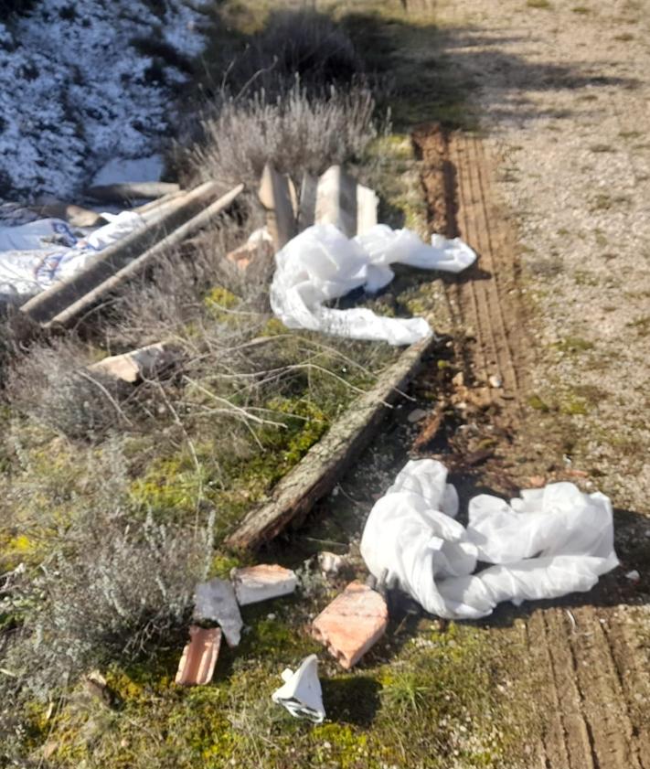 Imagen secundaria 2 - Residuos abandonados en un camino de La Gallega. 