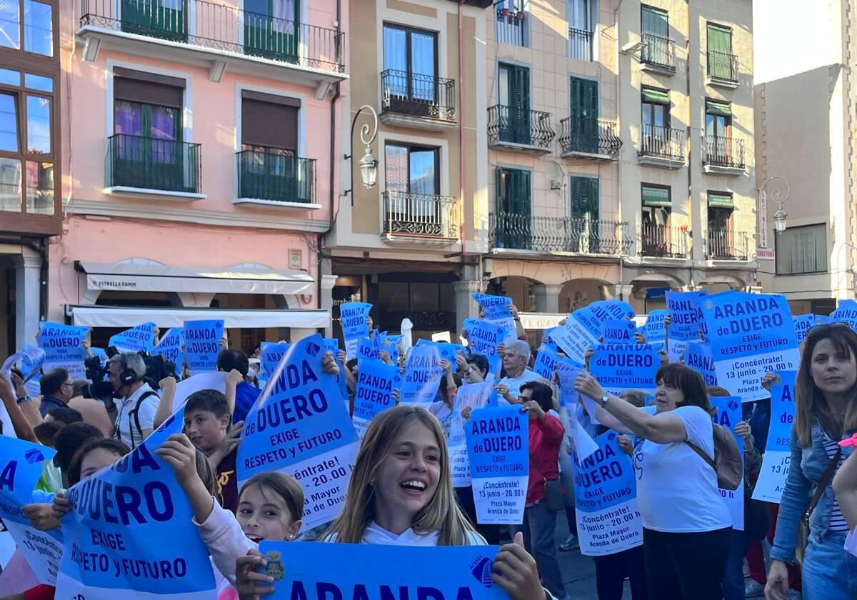 Manifestación del tren en Aranda