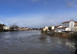 El caudal del Ebro se desborda en Miranda