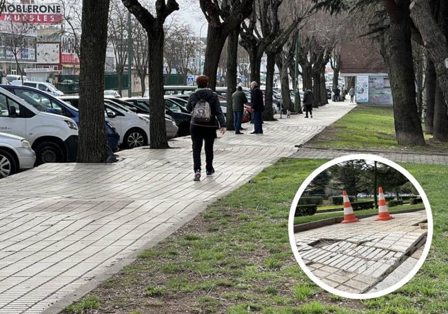 Acera que rodea el parque Buenavista