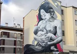 Amamanto, el mural ubicado en la calle Ronda del Ferrocarril 19 de Miranda de Ebro, ha sido elegido como el cuarto mejor del mundo