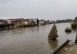 Foto de archivo de una crecida del río Ebro a su paso por Miranda de Ebro.