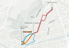 Mapa de la procesión del Anuncio Pascual en Burgos.