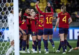 Las jugadoras españolas en imagen de archivo celebrando un gol frente a Costa Rica.