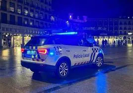 Policía Local en el centro de Burgos.