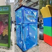 Un frigorífico gigante, una pieza de Lego y unas grandes flores adornan Gamonal