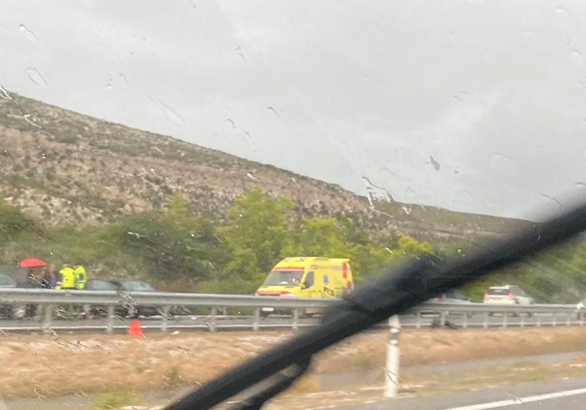 Imagen del siniestro desde un coche que circulaba por la zona.