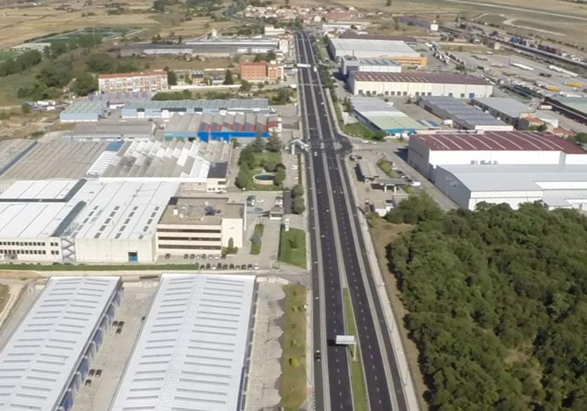 Imagen aérea de una de las zonas industriales de Burgos.