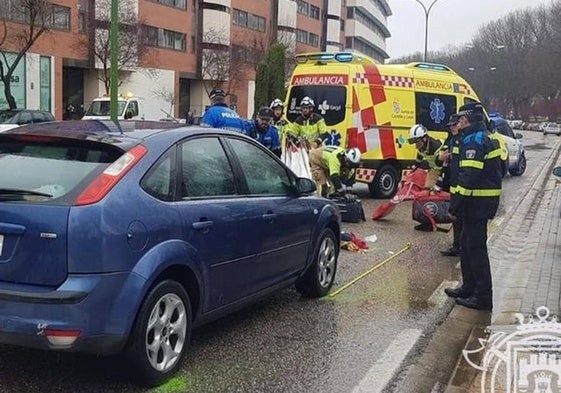 Accidente en la ciudad de Burgos donde un peatón resultó herido.