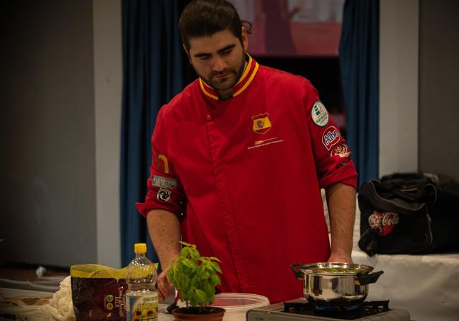 Felipe Lobo en el Campeonato Mundial de Pizzas Gourmet 2024, en Parma.