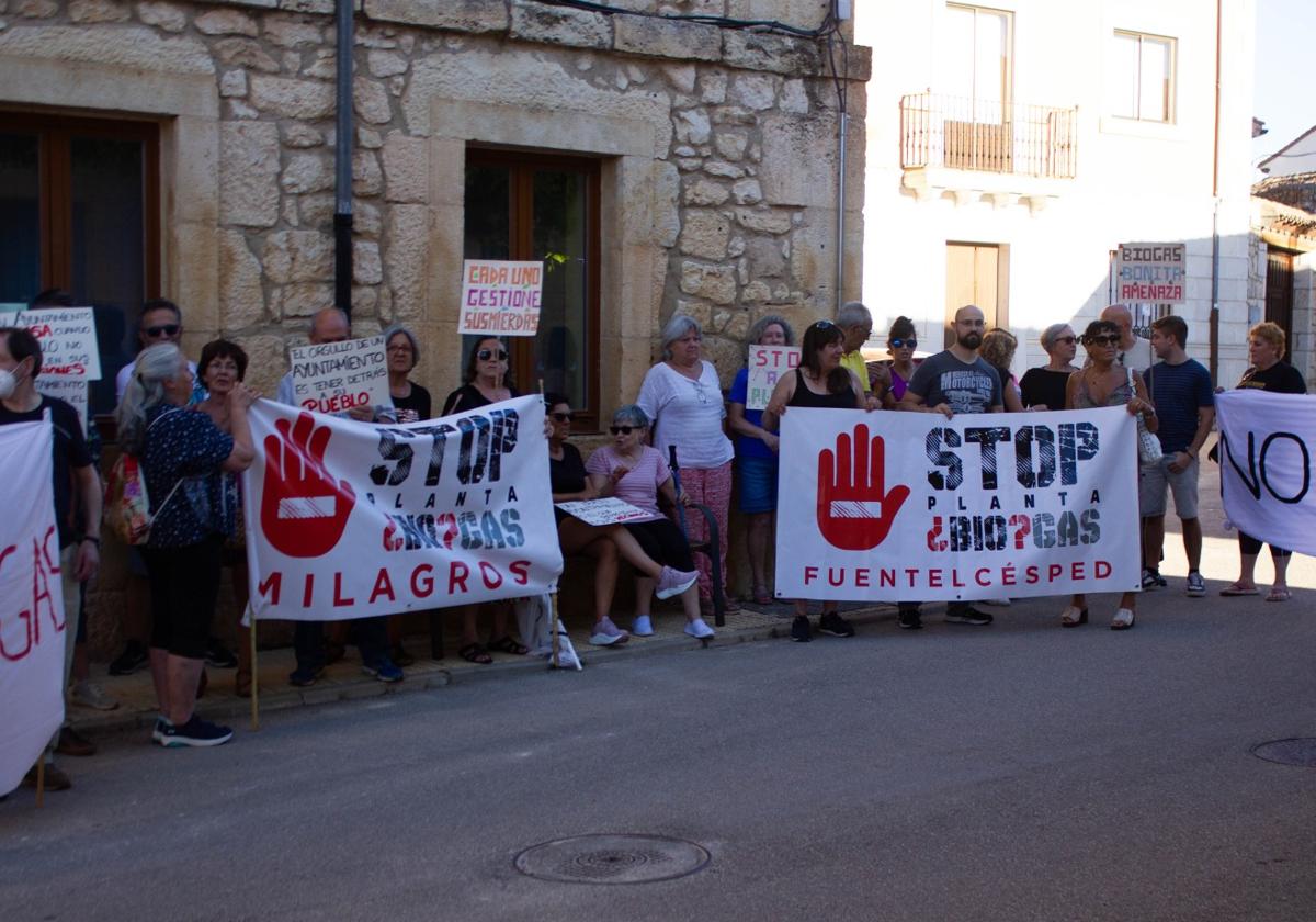 Imagen de archivo de una manifestación contra la planta de biogás de Milagros, en Burgos.