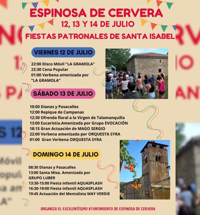 Cartel de las fiestas patronales de Espinosa de Cervera 2024.