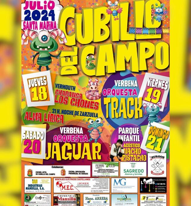 Cartel de fiestas de Cubillo del Campo 2024.