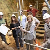 La reina Sofía visita por novena vez los yacimientos arqueológicos de Atapuerca