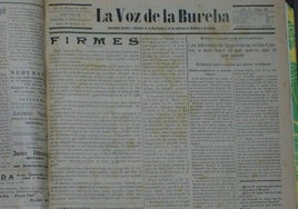 Detalle de la publicación 'La Voz de la Bureba' de 1933.