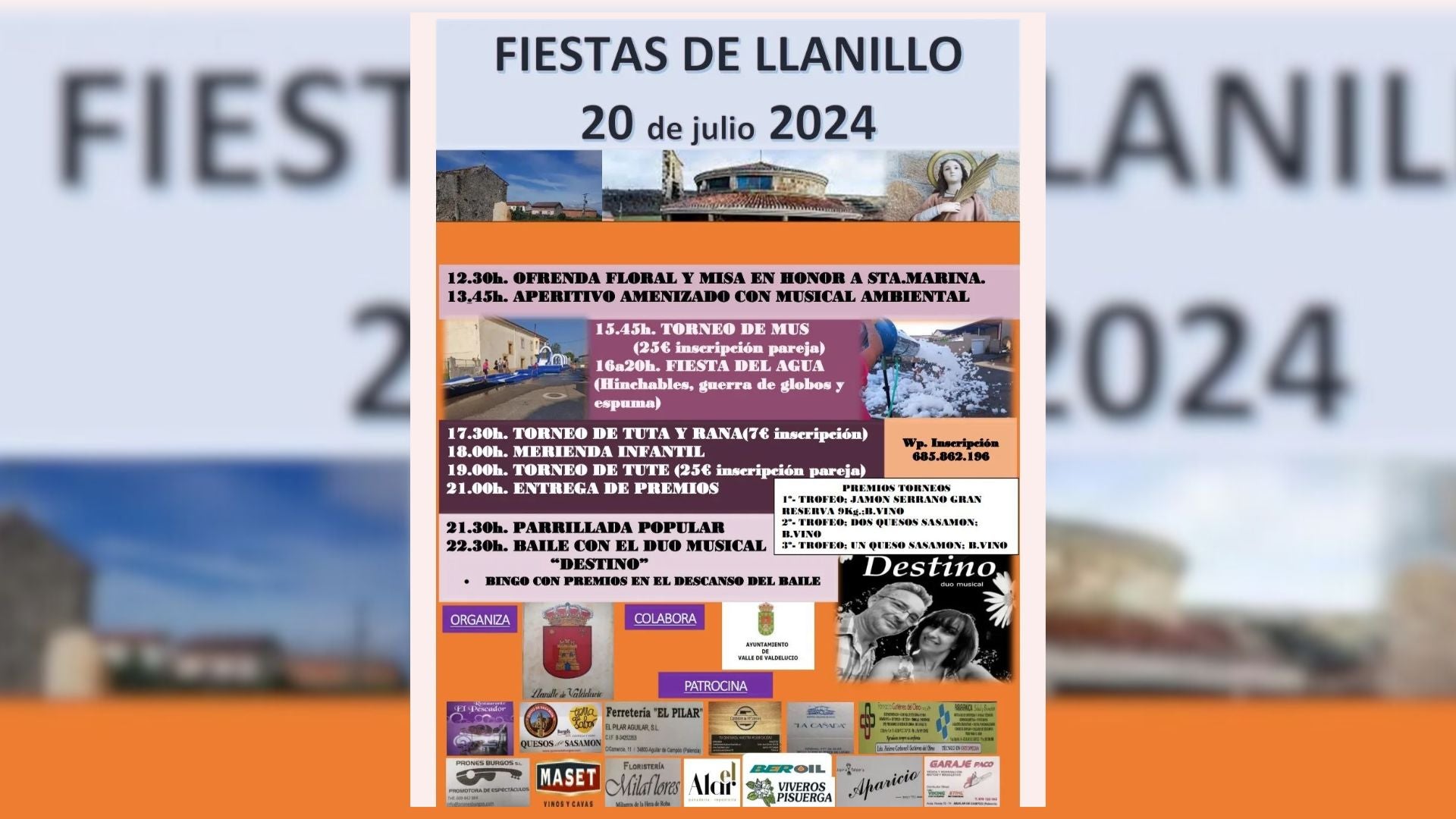 Cartel de fiestas de Llanillo 2024.