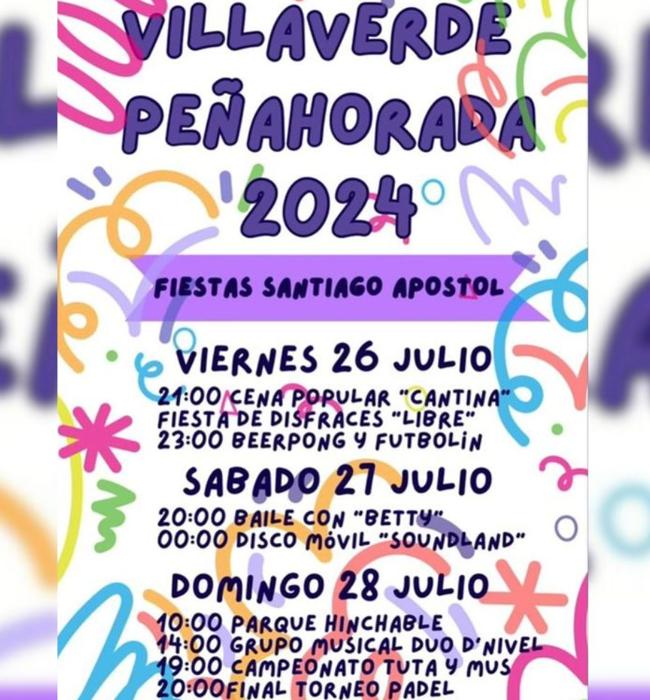 Cartel de fiestas de Villaverde Peñahorada 2024.