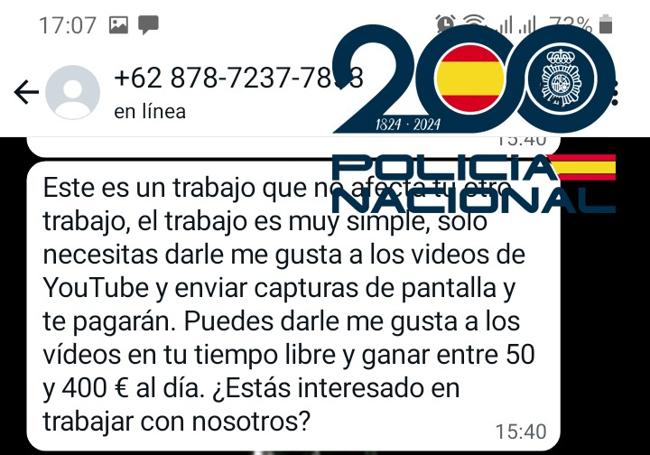 Pantallazo de una oferta fraudulenta.