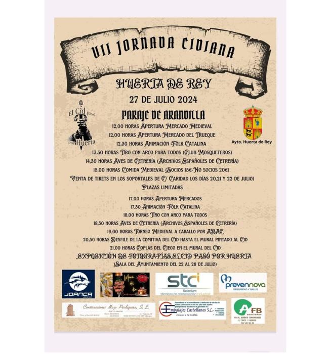 Cartel de las VII Jornadas Cidianas de Huerta de Rey.