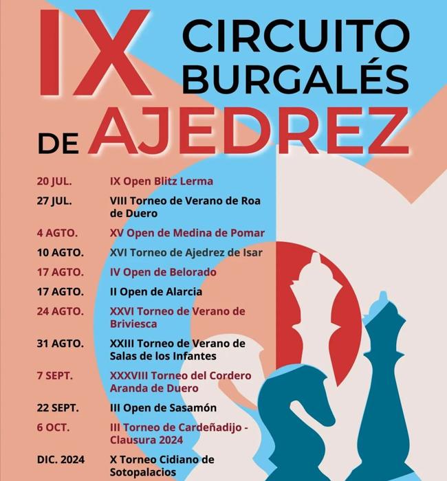 Cartel del iX Torneo de Ajedrez Burgalés.