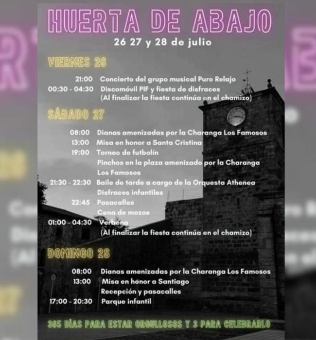 Cartel de fiestas de Huerta de Abajo 2024.