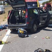 Tres heridos en un aparatoso accidente entre un turismo y un camión en Padilla de Abajo