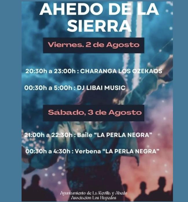 Cartel de fiestas de Ahedo de la Sierra 2024.