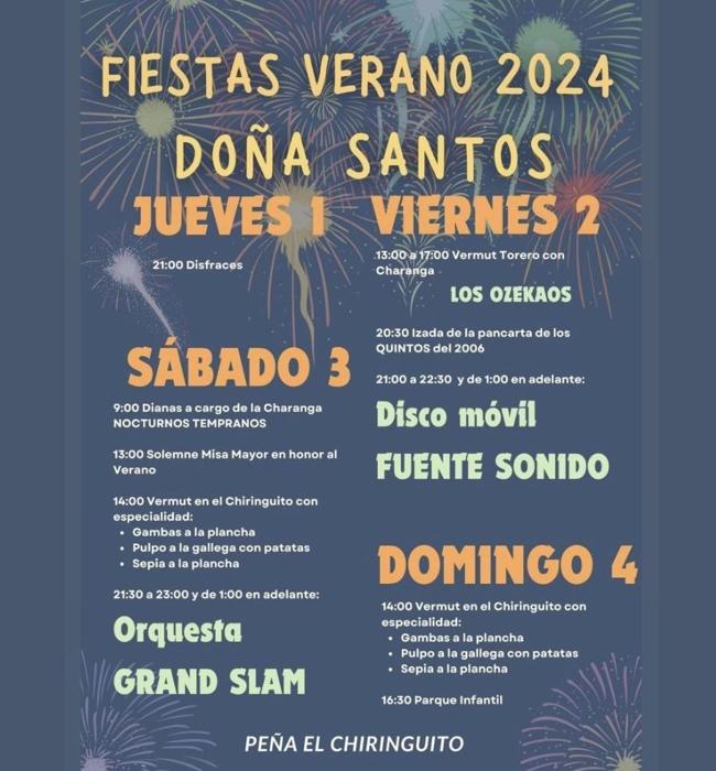 Cartel de fiestas de Doña Santos 2024.