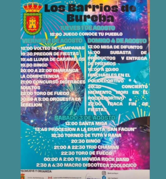 Cartel de fiestas de Barrios de Bureba 2024.