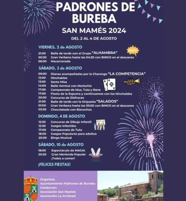 Cartel de fiestas de Padrones de Bureba 2024.