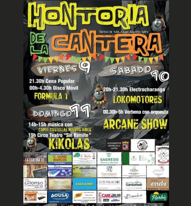 Cartel de fiestas de Hontoria de la Cantera 2024.