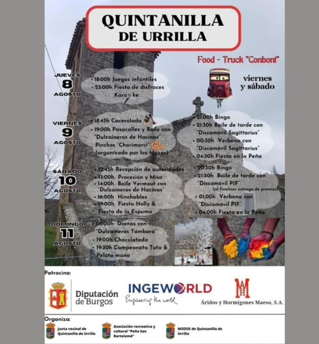 Cartel de fiestas de Quintanilla de Urrilla 2024.