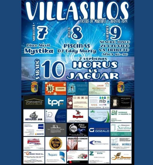 Cartel de fiestas de Villasilos 2024.