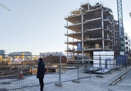 Imagen de la construcción de una promoción de viviendas en Burgos.