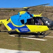 Evacuado en helicóptero un motorista tras sufrir un accidente en Burgos