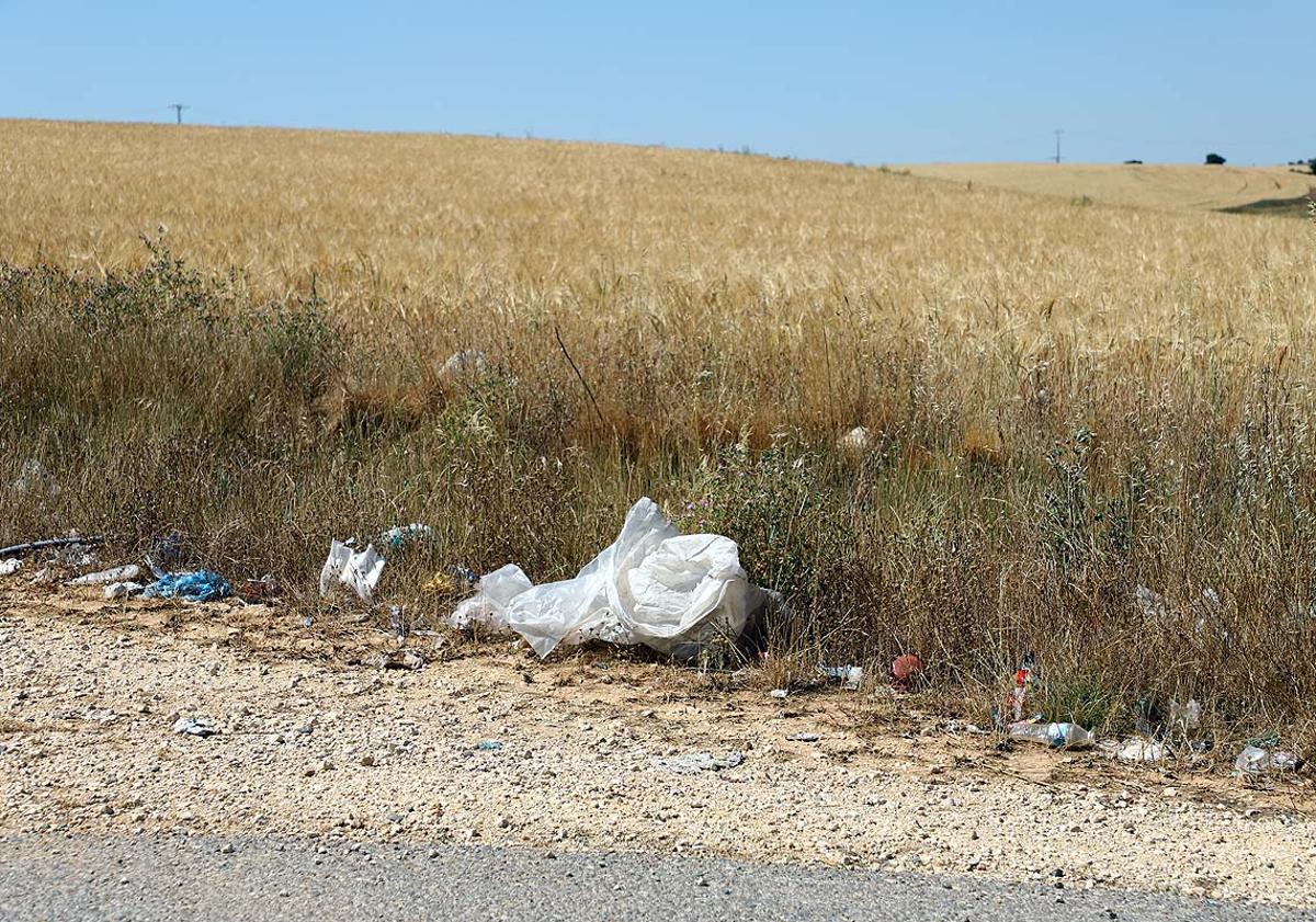 Imagen principal - Basura en el exterior de los centros de residuos. 