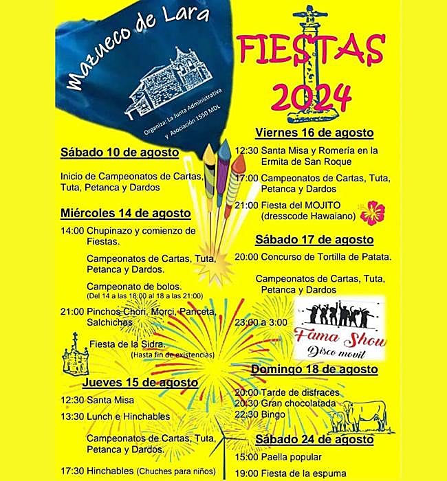 Cartel de fiestas de Mazueco de Lara 2024.