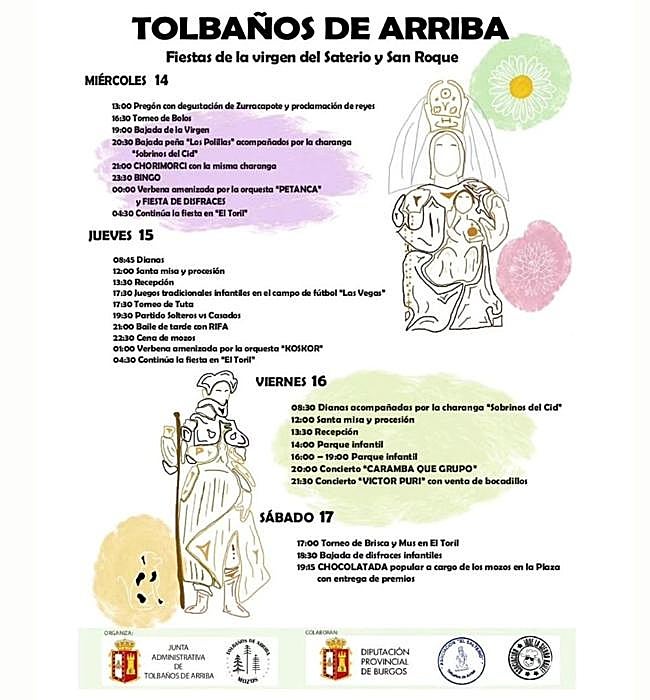 Cartel de fiestas de Tolbaños de Arriba 2024.