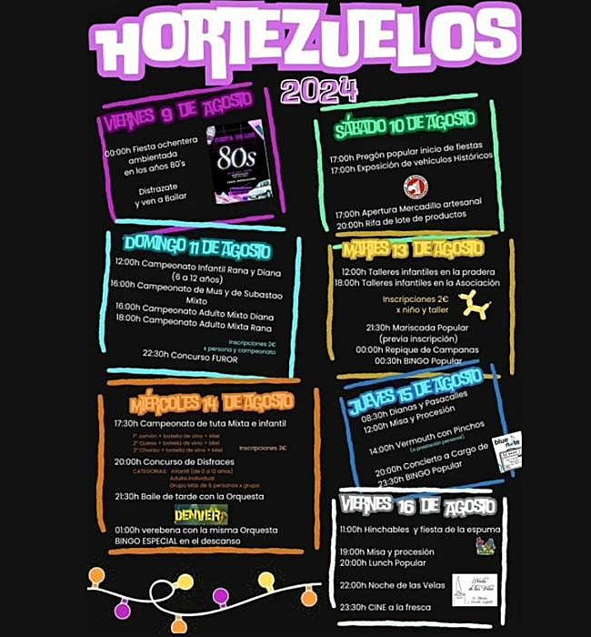 Cartel de fiestas de Hortezuelos 2024.