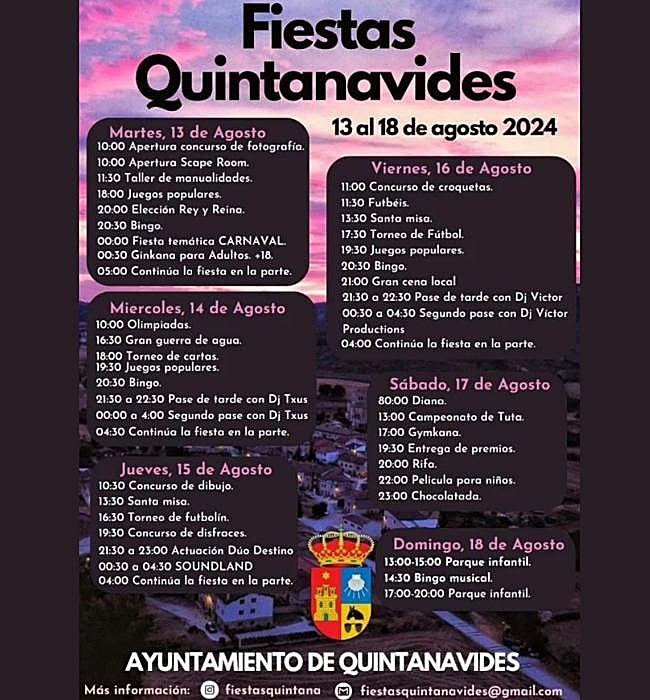 Cartel de fiestas de Quintanavides 2024.