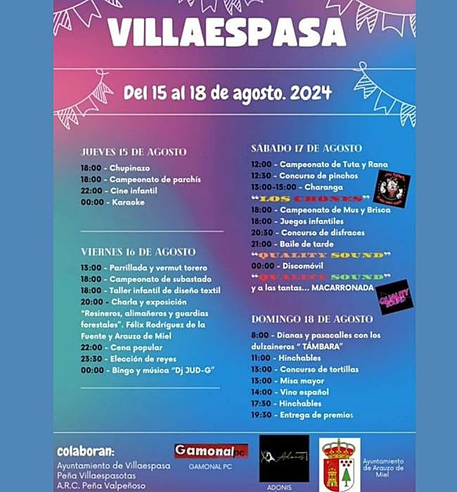 Cartel de fiestas de Vilaespasa 2024.