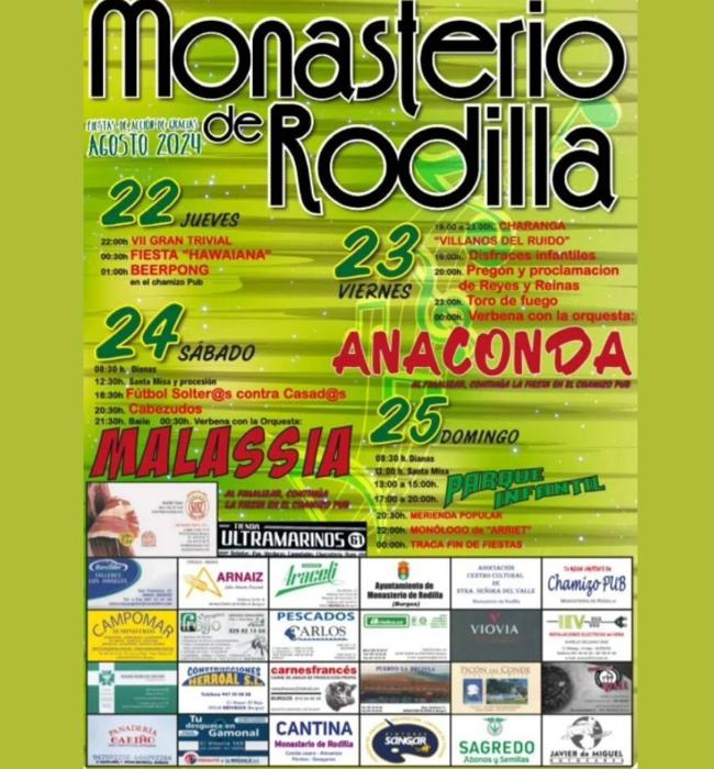 Cartel de fiestas de Monasterio de Rodilla 2024.