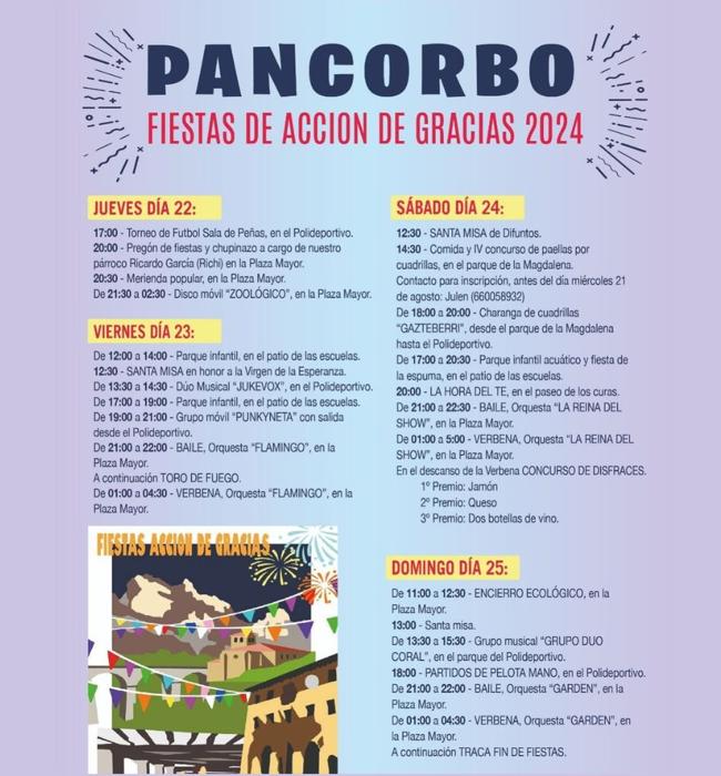 Cartel de fiestas de Pancorbo 2024.