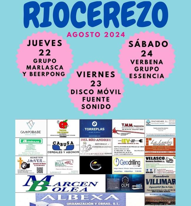 Cartel de fiestas de Riocerezo 2024.