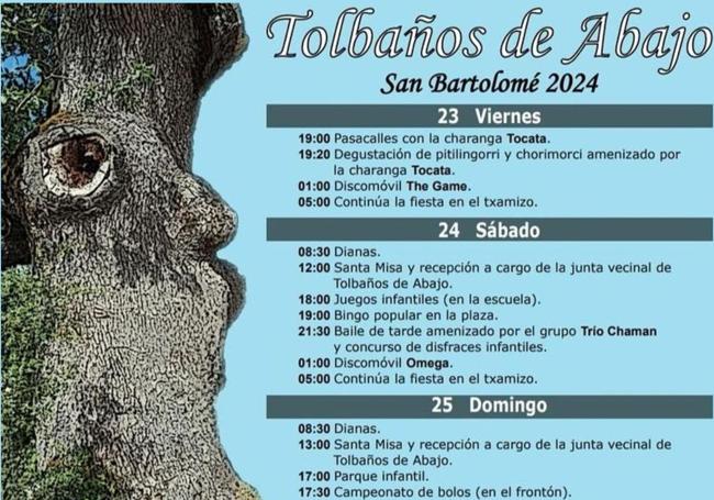 Cartel de fiestas de Tolbaños de Abajo 2024.