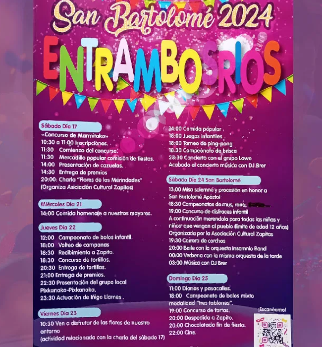 Cartel de fiestas de Entrambosríos de Sotocueva 2024.