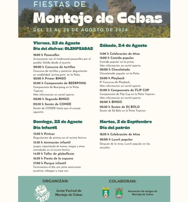 Cartel de fiestas de Montejo de Cebas 2024.