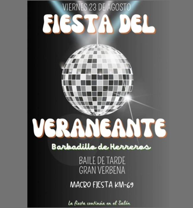 Cartel de la Fiesta del Veraneante de Barbadillo de Herreros de 2024.