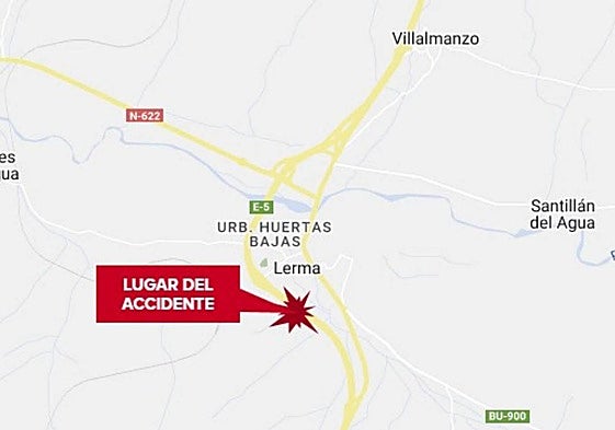 Lugar del accidente en Burgos.