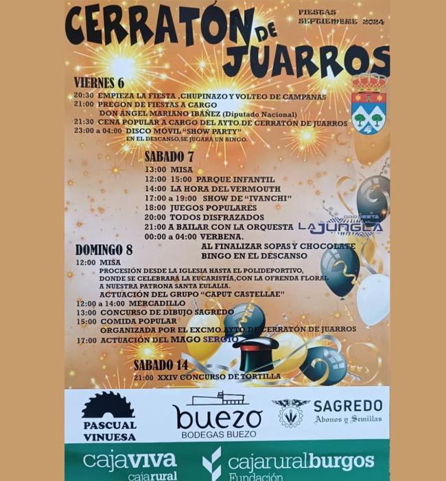 Cartel de fiestas de septiembre de Cerratón de Juarros 2024.